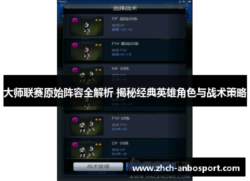 大师联赛原始阵容全解析 揭秘经典英雄角色与战术策略